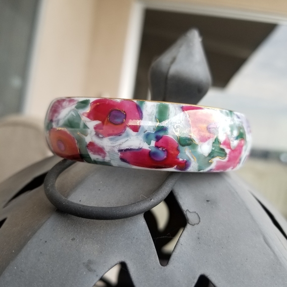 Vintage boho flower  bracelet cloisonne millie savage - Picture 7 of 16